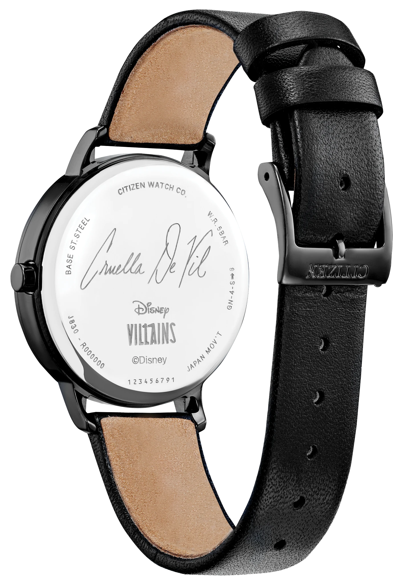 Cruella De Vil Black Dial Leather Strap FE7045-09W | CITIZEN